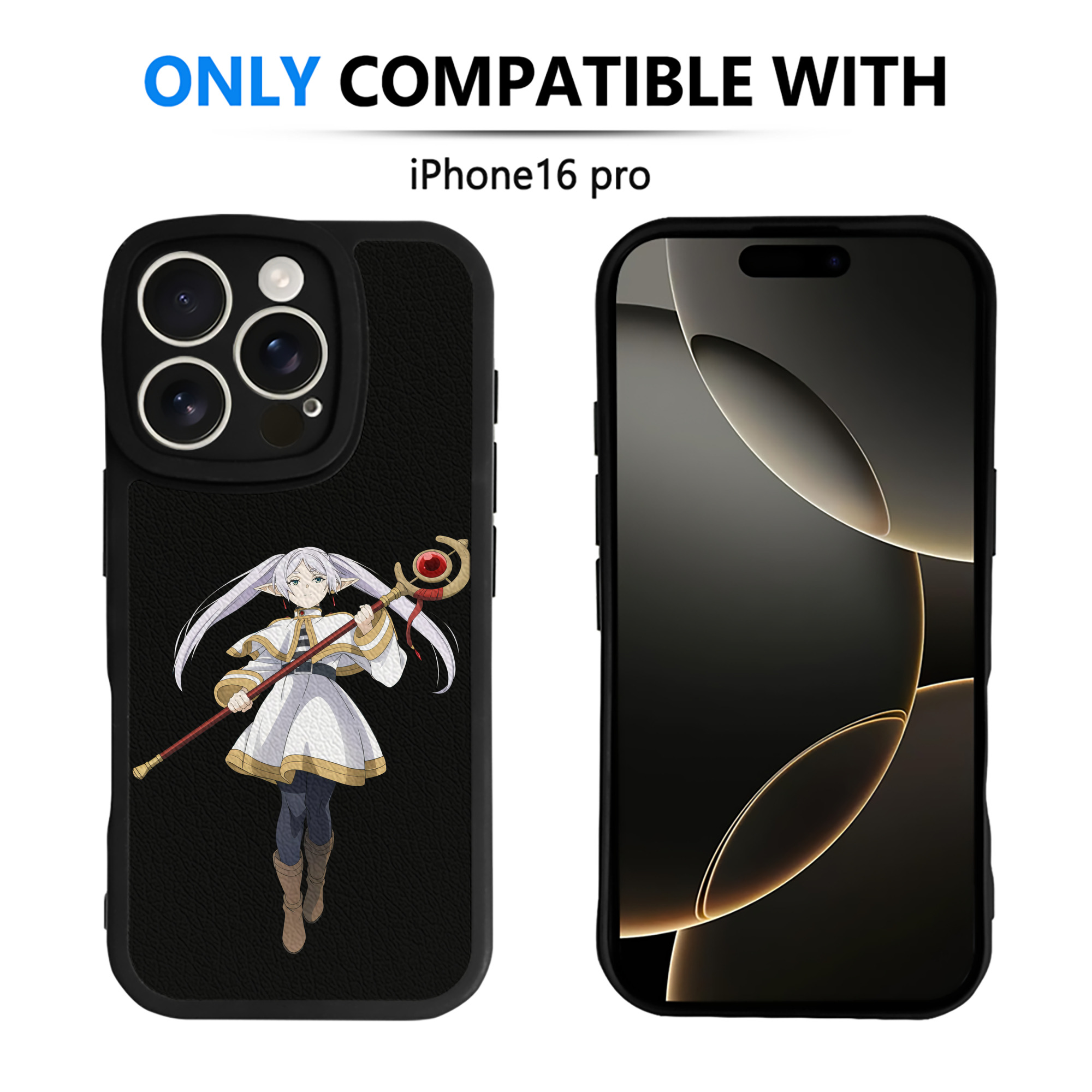 （画像用） 葬送のフリーレン Frieren 【iPhone 16シリーズ対応】シリコンスマホケース（レザー調） 材質：シリコン